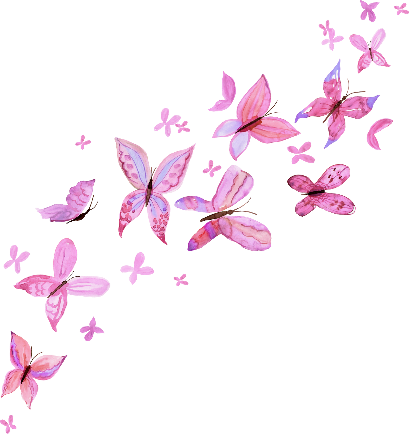 Pink butterflies background